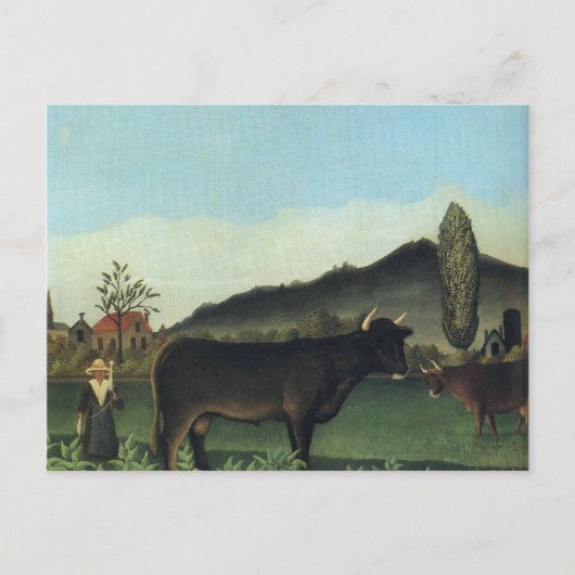 Landschaft mit Kuh von Henri Rousseau Postkarte (Vorderseite)