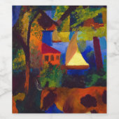 Landschaft mit Kühen, 1914 von August Macke Weinetikett (Einzelnes Label)