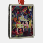 Landschaft mit Kühen und einem Kamel Silbernes Ornament (Rechts)