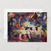 Landschaft mit Kühen und Kamel Postkarte (Vorne/Hinten)