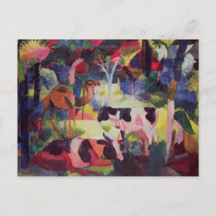 Landschaft mit Kühen und Kamel Postkarte