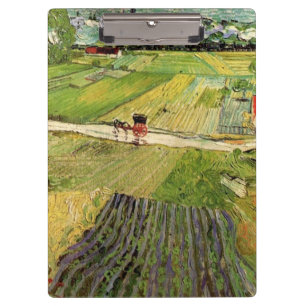 Landschaft mit Kutsche und Zug... Klemmbrett