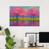 Landschaft mit Lichtgeflüster Poster (Heimbüro)