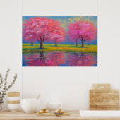 Landschaft mit Lichtgeflüster Poster (Küche)