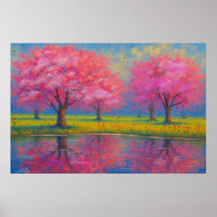 Landschaft mit Lichtgeflüster Poster