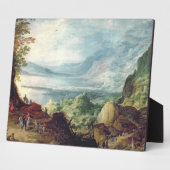 Landschaft mit Meer und Bergen (Öl auf Leinwand) Fotoplatte (Seite)