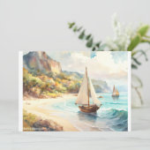 Landschaft mit Meer und Segelschiffen (Stehend Vorderseite)