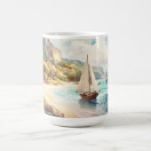 Landschaft mit Meer und Segelschiffen Kaffeetasse (Mittel)