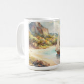 Landschaft mit Meer und Segelschiffen Kaffeetasse (Vorderseite Links)