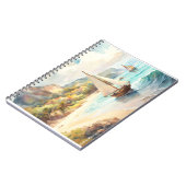 Landschaft mit Meer und Segelschiffen Notizblock (Linke Seite)