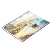 Landschaft mit Meer und Segelschiffen Notizblock (Linke Seite)