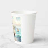 Landschaft mit Meer und Segelschiffen Pappbecher (Links)