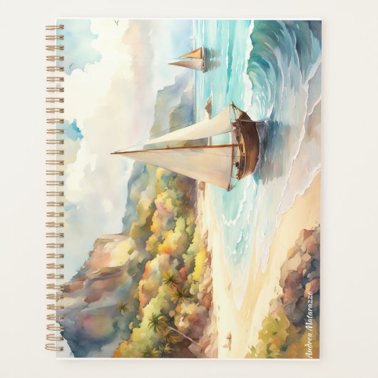 Landschaft mit Meer und Segelschiffen Planer (Vorderseite)