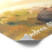 Landschaft mit Meer und Segelschiffen Poster (Ecke)