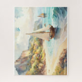Landschaft mit Meer und Segelschiffen Puzzle (Vertikal)