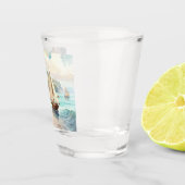 Landschaft mit Meer und Segelschiffen Schnapsglas (Rechts)