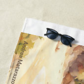 Landschaft mit Meer und Segelschiffen Strandtuch (Beispiel)