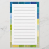 Landschaft mit mehrfarbigen, pixeligen Plätzen Briefpapier (Vorderseite)