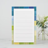 Landschaft mit mehrfarbigen, pixeligen Plätzen Briefpapier (Stehend Vorderseite)