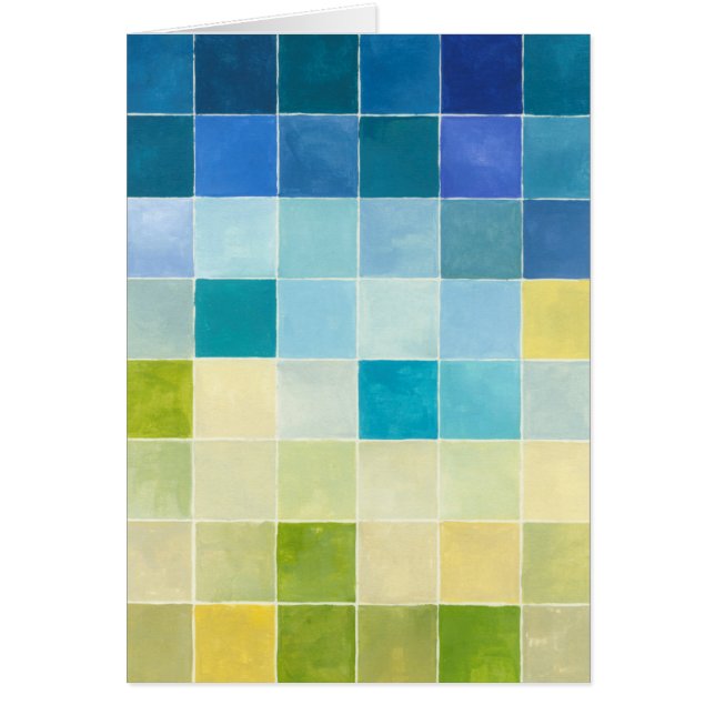 Landschaft mit mehrfarbigen, pixeligen Quadraten (Vorne)