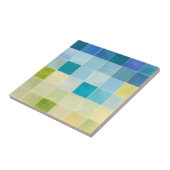 Landschaft mit mehrfarbigen, pixeligen Quadraten Fliese (Seite)