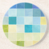 Landschaft mit mehrfarbigen, pixeligen Quadraten Getränkeuntersetzer (Vorne)