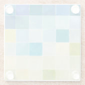 Landschaft mit mehrfarbigen, pixeligen Quadraten Glasuntersetzer (Rückseite)