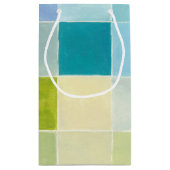 Landschaft mit mehrfarbigen, pixeligen Quadraten Kleine Geschenktüte (Rückseite)
