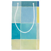 Landschaft mit mehrfarbigen, pixeligen Quadraten Kleine Geschenktüte (Vorderseite)