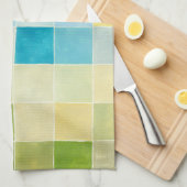 Landschaft mit mehrfarbigen, pixeligen Quadraten Küchentuch (Viertel Falte)