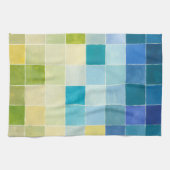 Landschaft mit mehrfarbigen, pixeligen Quadraten Küchentuch (Horizontal)