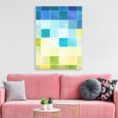 Landschaft mit mehrfarbigen, pixeligen Quadraten Leinwanddruck (Insitu (Wohnzimmer))