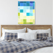 Landschaft mit mehrfarbigen, pixeligen Quadraten Leinwanddruck (Insitu (Schlafzimmer))