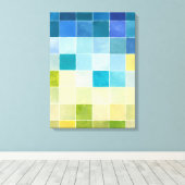 Landschaft mit mehrfarbigen, pixeligen Quadraten Leinwanddruck (Insitu (Holzboden))
