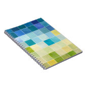 Landschaft mit mehrfarbigen, pixeligen Quadraten Notizblock (Rechte Seite)