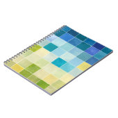 Landschaft mit mehrfarbigen, pixeligen Quadraten Notizblock (Linke Seite)