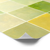 Landschaft mit mehrfarbigen, pixeligen Quadraten Poster (Ecke)