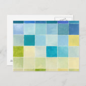 Landschaft mit mehrfarbigen, pixeligen Quadraten Postkarte (Vorne/Hinten)