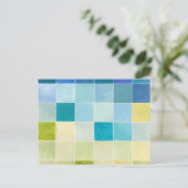 Landschaft mit mehrfarbigen, pixeligen Quadraten Postkarte (Stehend Vorderseite)