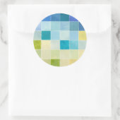 Landschaft mit mehrfarbigen, pixeligen Quadraten Runder Aufkleber (Tasche)