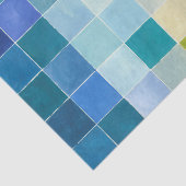 Landschaft mit mehrfarbigen, pixeligen Quadraten Seidenpapier (Ausschnitt)