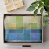 Landschaft mit mehrfarbigen, pixeligen Quadraten Seidenpapier (Geschenk)