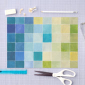 Landschaft mit mehrfarbigen, pixeligen Quadraten Seidenpapier (Handwerk)