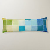 Landschaft mit mehrfarbigen, pixeligen Quadraten Seitenschläferkissen (Rückseite)