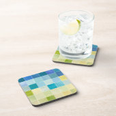 Landschaft mit mehrfarbigen, pixeligen Quadraten Untersetzer (Rechte Seite)