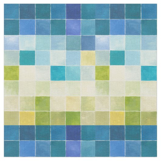 Landschaft mit mehrfarbigen Pixilated Quadraten Stoff (Nahaufnahme)