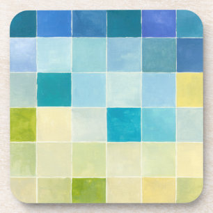 Landschaft mit mehrfarbigen Pixilated Quadraten Untersetzer
