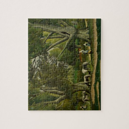 Landschaft mit Milchmädchen von Henri Rousseau Puzzle (Vertikal)