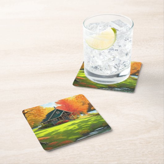 Landschaft mit Natur-Hintergrund-46556 Rechteckiger Pappuntersetzer (Vor Ort)