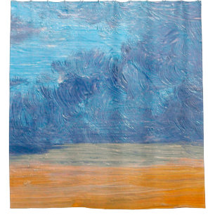 Landschaft mit Ölgemälden. Bildende Kunst, abstrak Duschvorhang